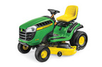 Follow link to the E150 Lawn Tractor, California Model product page.