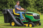 Follow link to the E150 Lawn Tractor with 48-inch Bagger product page.
